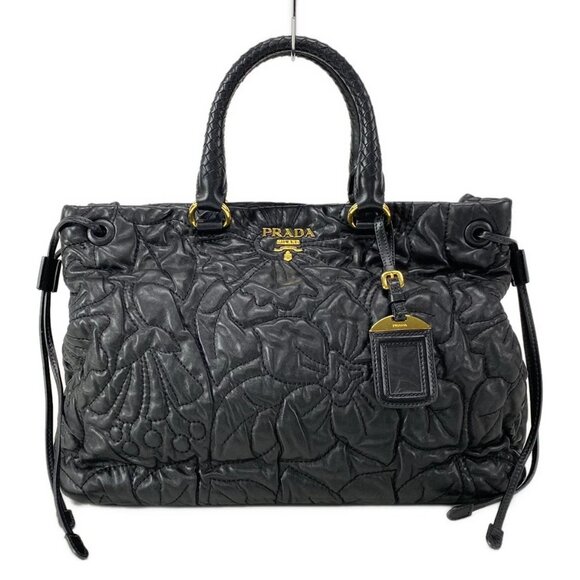 PRADA - Black Leather Handbag 723-082725 - Picture 1 of 14